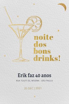 a white and gold poster with the words note dos bons drinks