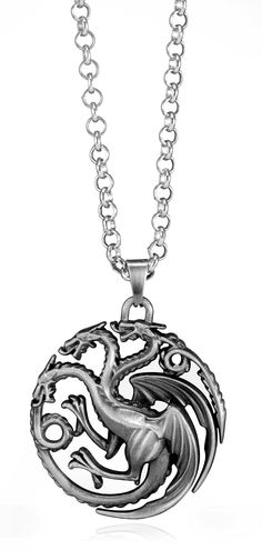 PRICES MAY VARY. Title: REINDEAR Game of Thrones House Targaryen Sigil Crest Metal Necklace W/Treasure Chest (Pewter). Product Type: Departments > Men > Jewelry > Necklaces Silver Themed Pendant Jewelry, Themed Silver Pendant Jewelry, Themed Silver Stainless Steel Jewelry, Collectible Themed Silver Jewelry, Gunmetal Pewter Jewelry For Gift, Themed Silver Metal Jewelry, Themed Silver Collectible Jewelry, House Targaryen Sigil, Game Of Thrones House Targaryen