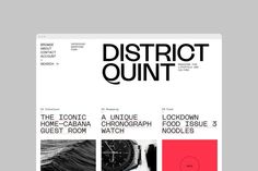 the website for district quint is designed to look like it has different types of watches