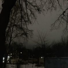 the sky is dark and overcast, with no clouds or snow on the ground