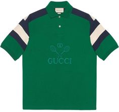 Gucci Tennis oversized polo shirt Oversized Polo Shirt, Oversized Polo, Polo Shirt Design, Gucci Gifts, Gucci Gucci, Green Cotton, Lifestyle Brands