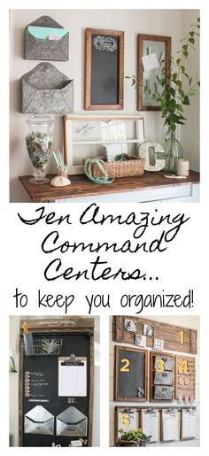 a collage of photos with the words ten amazing company centers to keep you organized