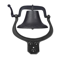 a black metal bell on a white background