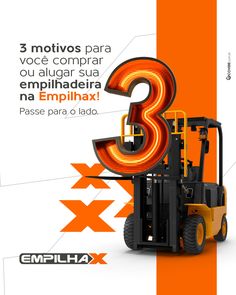 an orange and black advertisement with the number three on it's back end in spanish