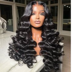 WOWANGEL Loose Wave HD Lace Frontal Wig on mannequin Lace Wigs Styles, Brown To Blonde Ombre, Curly Color, Loose Deep Wave, Birthday Hairstyles, Full Frontal, Frontal Hairstyles, Work Hairstyles, Raw Hair