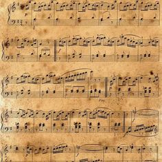 an old sheet with music notes on it