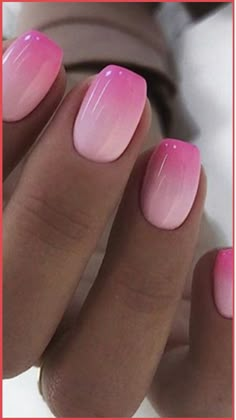 Ombre Pink Nail Ideas 2024 Summer Gel Nails Ideas Ombre, Dipped Nails Ideas Short, White And Pink Ombré Nails, Nail Ideas Pink Ombre, Short Nails Ombre Ideas, Shaded Nails, Spring Nail Inspiration 2024, Pink Ombre Natural Nails, Pink Short Nail Ideas