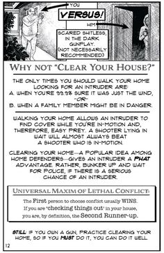 a comic strip with the words, why not to clear your house? and an image of