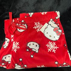 Brand New With Tags Hello Kitty Red Christmas Pajama Pants! Women Size: M Christmas Holiday Sleepwear With Long Pants, Christmas Holiday Long Pants Sleepwear, Red Christmas Sleepwear With Long Pants, Red Winter Sleepwear Long Pants, Red Long Pants Sleepwear For Winter, Red Winter Sleep Bottoms, Red Long Pants Bottoms For Bedtime, Red Long Bottoms For Bedtime, Red Long Pants For Bedtime