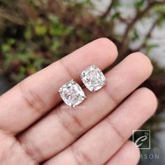 Classic Stud Moissanite Earring, Cushion Cut Moissanite Earrings, Push Back Earrings, Elongated Cushion Earrings, Anniversary Gift For Wife ➠ 𝐌𝐨𝐢𝐬𝐬𝐚𝐧𝐢𝐭𝐞 𝐬𝐭𝐨𝐧𝐞 𝐢𝐬 𝐝𝐢𝐚𝐦𝐨𝐧𝐝'𝐬 𝐛𝐞𝐬𝐭 𝐚𝐥𝐭𝐞𝐫𝐧𝐚𝐭𝐢𝐯𝐞. 𝐖𝐞 𝐡𝐢𝐠𝐡𝐥𝐲 𝐫𝐞𝐜𝐨𝐦𝐦𝐞𝐧𝐝 𝐭𝐡𝐢𝐬 𝐨𝐩𝐭𝐢𝐨𝐧. ❆ 𝐂𝐞𝐧𝐭𝐞𝐫 𝐬𝐭𝐨𝐧𝐞 𝐝𝐞𝐭𝐚𝐢𝐥𝐬 💎 ⇢ Shape: Cushion Shape ⇢ Weight: 9.50 TCW [ Approx. ] ⇢ Size: 10 x 9 mm [ Each ] ⇢ Cut: Brilliant cut ⇢ Type: Moissanite ⇢ Color: Colorless ⇢ Clarity: VS / VVS ⇢ Luster: Excellent ❆ 𝐌𝐞𝐭𝐚𝐥 𝐝𝐞𝐭𝐚𝐢𝐥𝐬💍 ⇢ Metal purity: 925 Silver; Solid Gold ( 10K / 14K / 18K ); 950 Platinum ⇢ Metal tone: White / Yellow / Rose ⇢ Stamp: Yes ❆ 𝐏𝐥𝐞𝐚𝐬𝐞 𝐃𝐨𝐧'𝐭 𝐟𝐨𝐫𝐠𝐞𝐭 𝐭𝐨 𝐑𝐞𝐯𝐢𝐞𝐰 𝐭𝐡𝐞 𝐔𝐬 ⇢ www.etsy.com/shop/CrimsonIndia? ❆ 𝐂𝐚𝐫𝐞 𝐈𝐧𝐬𝐭𝐫𝐮𝐜𝐭𝐢𝐨? Luxury Cushion Cut Gemstone Earrings, Silver Cushion Cut Earrings For Wedding, Formal White Moissanite Earrings, Sterling Silver Cushion Cut Wedding Earrings, Sterling Silver Cushion Cut Earrings For Wedding, White Cushion Cut Cubic Zirconia Earrings, White Cushion Cut Earrings With Prong Setting, White Cushion Cut Brilliant Earrings, White Cushion Cut Earrings As A Gift