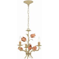 a small chandelier with flowers on it