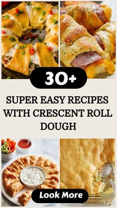 Crescent Roll Dough recipes Meal Ideas With Crescent Rolls, Crescent Roll Dough Recipe, Lunch Ideas With Crescent Rolls, Crescent Roll Savory Recipes, Turkey Crescent Roll Recipes, Pizza Cresent Rings Recipes, Christmas Breakfast Crescent Roll Wreath, Easy Meals With Crescent Rolls, Vegan Crescent Roll Recipes Appetizers