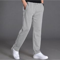 Season:Spring   Fall; Fabric:65% Cotton; Gender:Men's; Style:Classic,Fashion,Streetwear; Elasticity:Micro-elastic; Occasion:Sports Outdoor,Holiday,Daily,Casual; Fit Type:Regular Fit; Function:Comfort; Waistline:Mid Waist; Pattern:Plain; Design:Straight Leg,Elastic Waist,Pocket,Drawstring; Pants Type:Sweatpants,Trousers,Casual Pants,Straight Leg Sweatpants; Fly Type:Drawstring,Elasticity; Front page:FF; Listing Date:02/14/2023; Production mode:External procurement; Hips:; Length:; Waist:; Fit US Straight Leg Sweatpants, Tuxedo Shirt Men, Mens Trousers Casual, Womens Basic Tops, Mens Outdoor Jackets, Trousers Casual, Streetwear Mode, Trench Coat Men