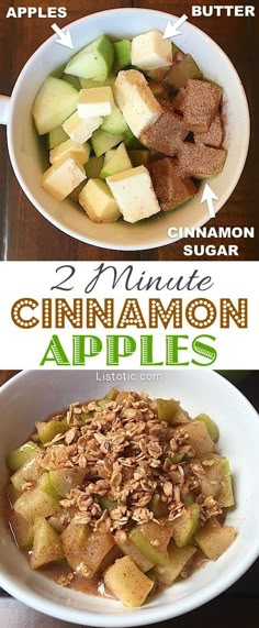 the ingredients for cinnamon apples are shown here