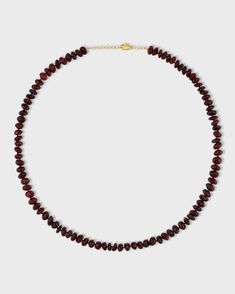 Garnet crystal beads hand strung in the heart of New York City and finished with 14 karat yellow gold. Garnet 14 Karat Gold 16 to 17.5 inches Handmade in NYC About the Stone Garnet is the birthstone for January. Garnets were highly popular in Europe in 18th and 19th centuries. They were frequently used for jewelry in the Victorian times. In Old Spain, the pomegranate was a favorite, and as a result of this, so was the garnet. In Spanish astrology, the garnet once represented the sun. Healing Pro Sun Healing, Victorian Times, Rainbow Sapphires, Garnet Crystal, Citrine Crystal, Love Symbols, Amethyst Crystal, Smoky Quartz, Turquoise Jewelry