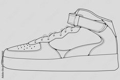 a drawing of a pair of sneakers