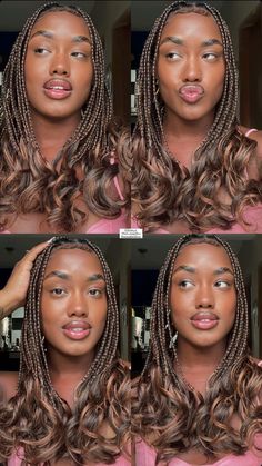 Brown Braids, Braids Color, French Curls, Braiding Hair Colors, Natural Hair Growth Tips, Pretty Braids, Curly Braids