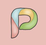 the letter p is made up of different colors