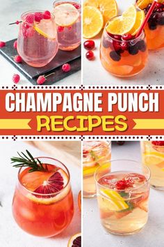 champagne punch recipe with oranges and cranberries