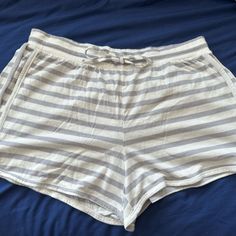 Nwt Gapbody Woman’s Shorts, M Gray And White Stripes 60% Cotton, 40% Modal 6” Inseam 13” Length 15” Waist White Sleepwear With Built-in Shorts, Sporty Gap Shorts For Spring, Gap Cotton Pajama Shorts Casual Style, Gap Cotton Casual Pajama Shorts, Gap Casual Cotton Pajama Shorts, Casual Cotton Pajama Shorts By Gap, Sporty Summer Bottoms From Gap, Sporty Short Cotton Sleepwear, Gap Cotton Bottoms For Daywear