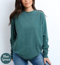 Blank Comfort Color Long Sleeve Shirt Long Sleeve Tee Wholesale Clothing Blank Shirt Long Sleeve Tshirt Women Long Sleeve Men Tee Long Shirt ✨ PRODUCT DESCRIPTION ✨ ∘ ∘ For an Oversized look, consider sizing up 1-2 above your normal size. ∘ ∘ UNISEX TSHIRT ∘ Relaxed fit ∘ Medium fabric ∘ 100% Preshrunk Cotton ∘ Garment-dyed fabric ∘ Double-needle topstitch seams for long-lasting ∘ ∘ Design colors may differ slightly from the final printed item due to the printing process and monitor calibration. ∘ ∘  📏 SIZE 📏 ∘ Adult Unisex sizing. We have a size chart on our listing photos ↑. ⏱️ SHIPPING & PRODUCTION TIME ⏱️ ∘ Please allow 1-5 business days for processing time. ∘ Shipping time is 3-5 business days. ✨ CARE INSTRUCTIONS ✨ ∘ Inside out, wash cold with a delicate cycle ∘ Hang Dry ∘ Do not u Long Sleeve Men, Tshirt Women, Sleeve Men, Comfort Colors Tee, Comfort Color, Unisex Tshirt, Dyed Fabric, Long Shirt, Wholesale Clothing