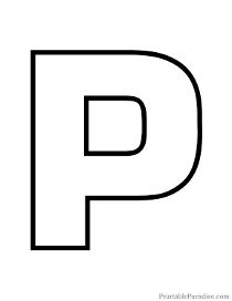 the letter p is shown in black and white