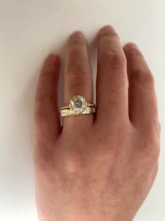 Aja Band – Kasia J. Unique Wedding Stack, Vintage Simple Engagement Rings, Unique Wedding Ring Stack, Gold Wedding Stack, Unique Engagement Rings Gold, Chunky Wedding Band, Cute Engagement Rings, Future Engagement Rings, Baguette Diamonds