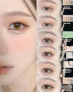 Eye Makeup Tutorial Step By Step, Asian Makeup Tips, Eye Makeup Step By Step, Step By Step Eye Makeup, Makeup Layout, Asian Makeup Tutorials, Doll Eye Makeup, Casual Makeup, Ulzzang Makeup