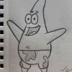 a pencil drawing of a cartoon character