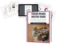 the color mixing master guide is open to several pages