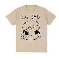 Yoshitomo Nara Sad Vintage T-shirt  information 🔥Applicable Season - Four Seasons 🔥Fabric Type - Knitted 🔥Collar - O Neck 🔥Material - COTTON 🔥Gender - Unisex For Size Check Size Chart in Pic Yoshitomo Nara Merch, Vintage T-shirt, Funky T Shirts, I Wish, Kawaii T Shirt, Silly Clothes, Silly Shirt, Funky Shirts, Yoshitomo Nara