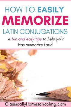 an image of a pencil with the title how to easily memoize latin conjucations