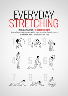 the poster shows how to do every day stretching