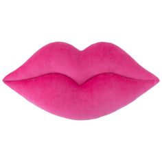 a pink lip pillow on a white background