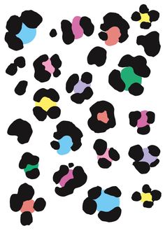 an animal print pattern with pink and black spots on the bottom half of the image