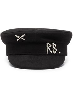 This black Ruslan Baginskiy embellished wool baker boy hat features a short peak and an embroidered slogan across the front, followed by a moon and logo initials. While this Ruslan Baginskiy hat displays a crescent moon, our accessory collection covers the full spectrum of styles now that it's in the mix. Ruslan Baginskiy Hat, Hat Displays, Baker Boy Cap, Baker Boy Hat, Hat Display, Girls Diary, Wool Caps, Baker Boy, Black Tweed