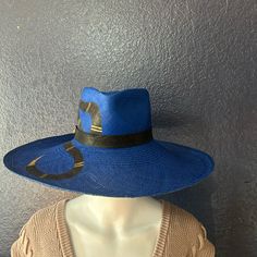 Fun And Flirty Hat Bundle Blue Flat Brim Hat For Vacation, Designer Curved Brim Hat For Vacation, Designer Beach Hat With Curved Brim, Designer Beach Hats For Spring, Designer Brimmed Beach Hats, Blue Curved Brim Fedora For Vacation, Adjustable Blue Wide-brim Straw Hat, Adjustable Blue Wide Brim Straw Hat, Designer Wide Brim Beach Hat