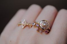 Royal Dynasty Venus UFO Ring – Sofia Zakia Baby Pink Colour, Princess Ring, Flying Saucer, Jewelry Lookbook, Engagement Ring Wedding Band, Pink Pearl, Precious Gemstones, Pink Sapphire, Wedding Ring Bands