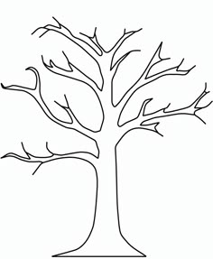 a tree with no leaves is shown in black and white, as well as the outline of