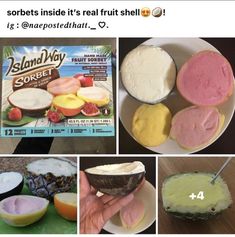 some food that is on top of a plate and in the middle of pictures are photos