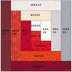 an image of a quilting sample with the measurements for each piece and how to use it