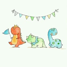 an image of children's birthday card with dinosaurs