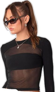 Fall Party Crop Top With Crew Neck, Fall Crew Neck Crop Top For Party, Edgy Mesh Crop Top For Night Out, Edgy Mesh Crop Top For Party, Trendy Evening Mesh Top With Mesh Sleeves, Edgy Club Mesh Top, Ribbed Long Sleeve Party Top, Black Mesh Crop Top For Club, Trendy Fitted Mesh Top For Club