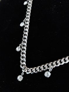 Super Shiny Silver and CZ Stones make this an eyecatcher and the super strong chain makes it trouble free.  It's 16" you'll love! For those of you unfamiliar with the history of the jewelry I sell, keep reading.  For those of you returning - welcome back! Thank you for considering my items! So How Can I Say This Vintage Item Has Never Been Worn??? Most of the jewelry I sell is from a very large warehouse/business buy-out we purchased in 2005 from a retired jewelry wholesaler who did business IN THE USA from the 1970s thru the 1990s --- so it has never been worn or sold at retail - only stored!  Much of this fashion jewelry was seasonal department store overstock or made for chain stores.  Back in those days wholesalers had to be known and trusted to be an overstock buyer from these stores. Warehouse Business, Shiny Silver, Cz Stone, Wholesale Jewelry, Department Store, Vintage Tops, The History, Welcome Back, Chains Necklace