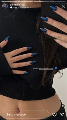 Nagel Tips, Smink Inspiration, 사진 촬영 포즈, Casual Nails, Blue Nail, Classy Nails, Funky Nails