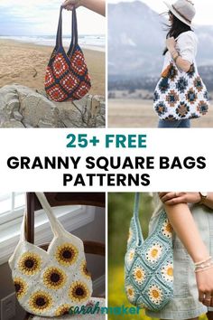 25 free granny square bag patterns to crochet