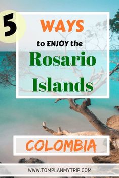 a tree with the words 5 ways to enjoy the rosaro islands in colombia