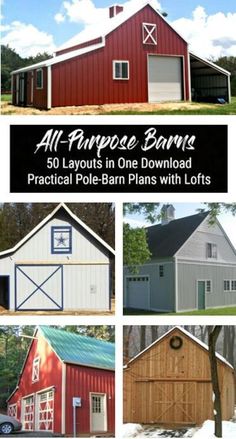 all - purpose barns 50 layouts in one download practical pole - barn plans with lofts