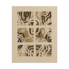 an image of abstract art with squares and circles in beige, black and white colors