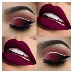 Maquillage Kylie Jenner, Eyelashes Makeup, Red Lip Makeup, Glitter Eye Makeup